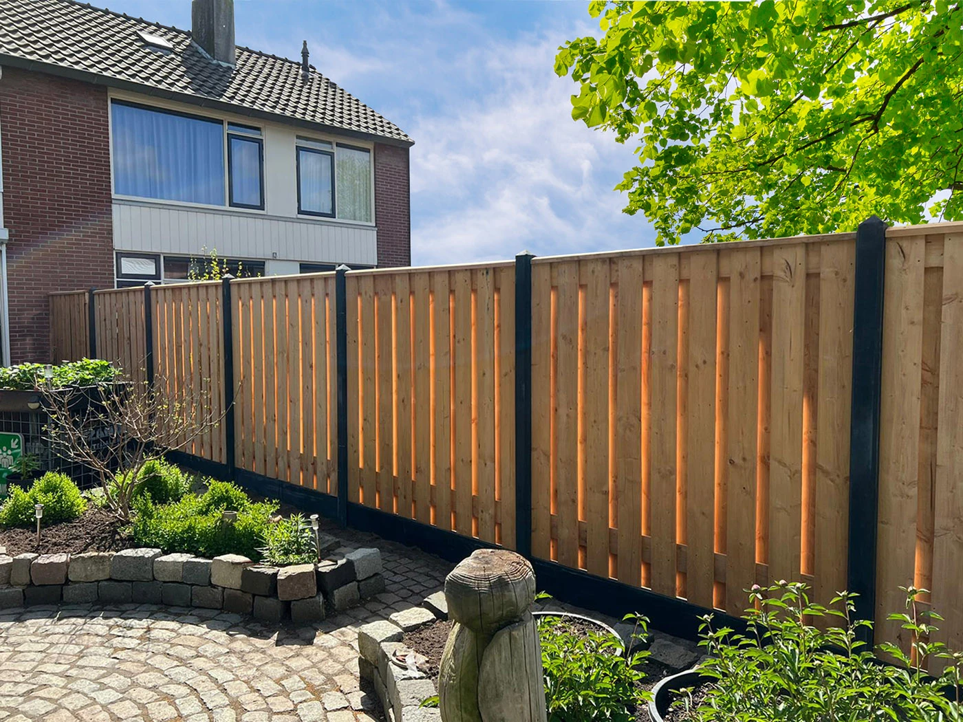 Beton Tussenpaal 10 x 10 cm (100 x 100 mm) Glad Diamantkop Antraciet - Lengte 280 cm - Afbeelding 10